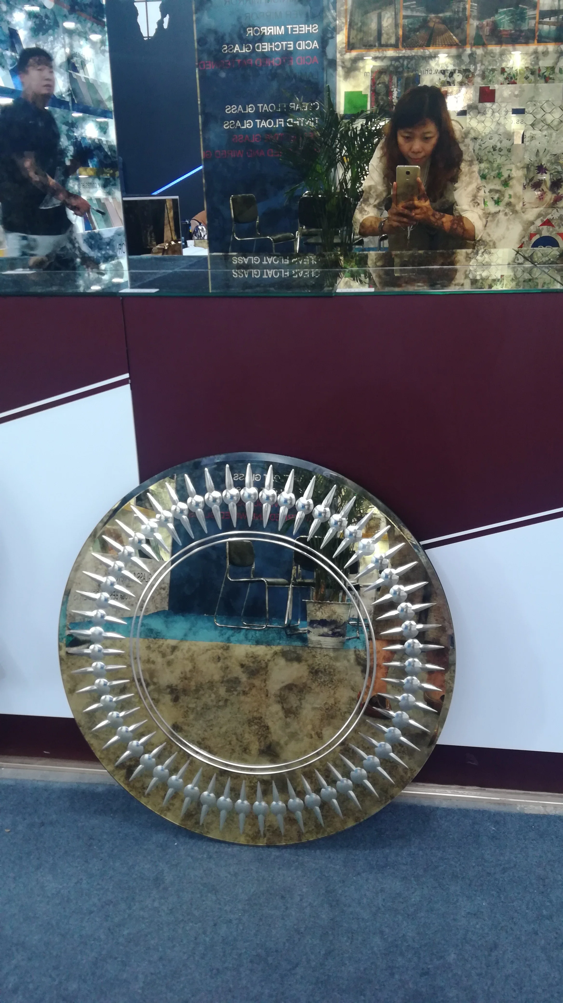 Best Price Large Round Wooden Metal Mirror For Decor Mirror Wall Living Room