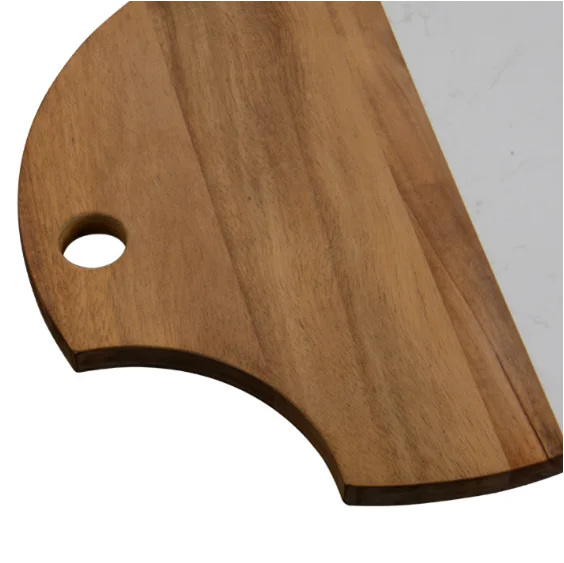 Customs Modern Wooden Marble Cutting Wood Charcuterie Set Serving Tray Cheese Board