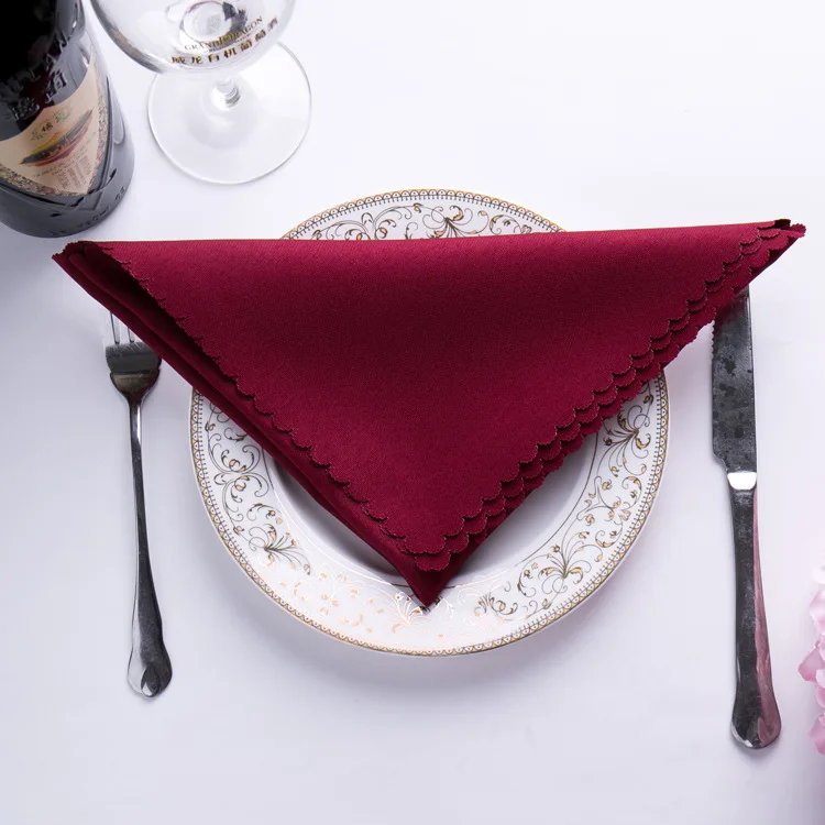 
Wholesale Cheap Polyester Home Hotel Restaurant Square Dining Table Napkin 