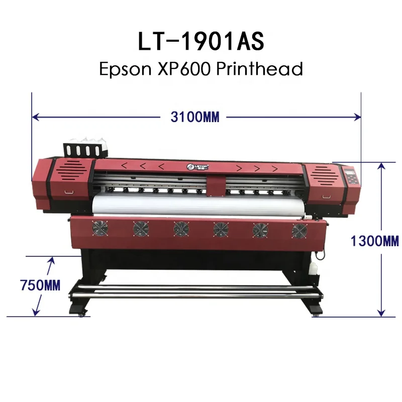  Наружный внутренний цифровой текстильный принтер 1 9 m LT-1901AS XP600 с одной головкой экологически чистый