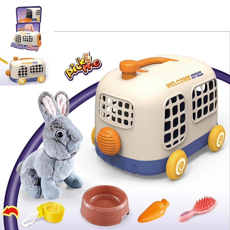 Kids Pretend Play Care Tool Feeding Plush Toy Pet Doctor Simulation Dog Lovely Pet Dog House Christmas Baby Stuffed Animal Toys