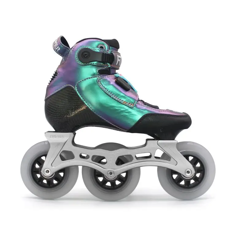High Quality Green Microfiber Liner Professional Speed Skates Racing Inline Skates Shoes