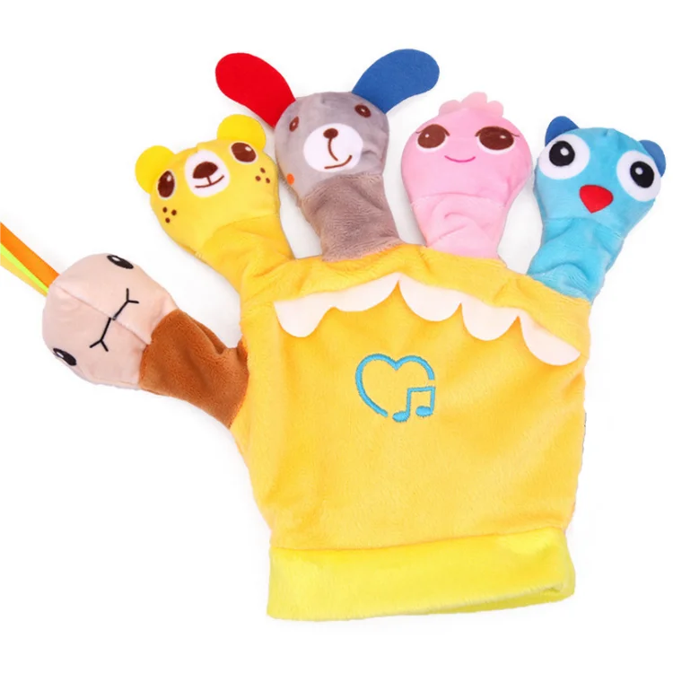 Story Telling animal Plush Finger Puppet toy Creative toy Cute Animal Hand puppet Custom Early education plush toy for kids