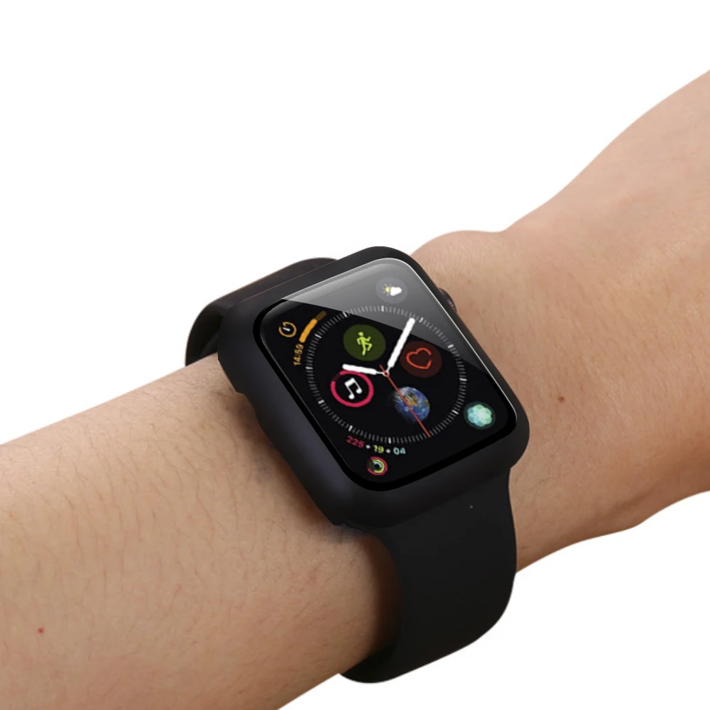  Защитный чехол из поликарбоната и закаленного стекла для Apple Watch серии SE/6/5/4/3/2/1 38 мм 40 42 44 Общий защитный