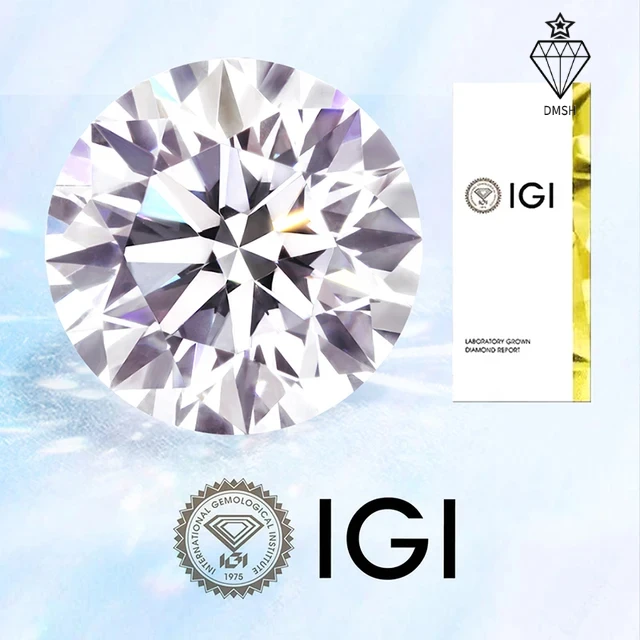 DMSH IGI Certificate 0.5-2.0 Carat D VS1 VVS1 CVD HPHT Diamond Lab Diamond