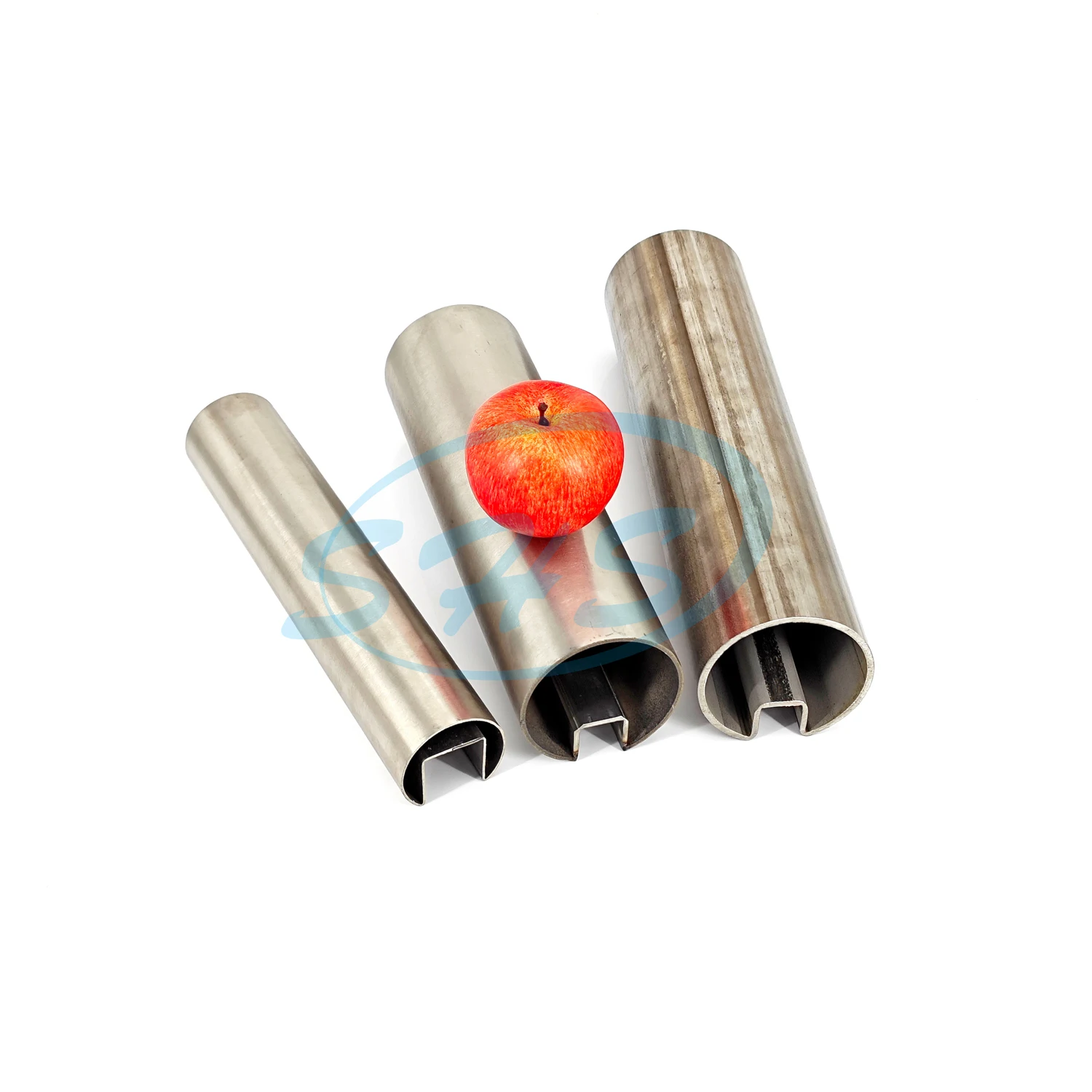 TP304 316stainless grooved pipe Dia 3.5 inch tube with single groove & polishing surface 88.9x4.0x(slot 25x22x25) for handrail