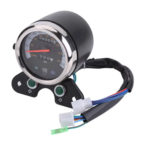
DC 12V Motorcycle Instrument Dual Odometer Speedometer Meter Gauge with LED Indicator for GN125 