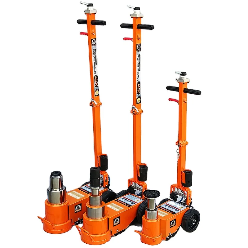 jingji Pneumatic Trolley 50/25T heavy duty Pneumatic hydraulic jack for truck Pneumatic jack for truck
