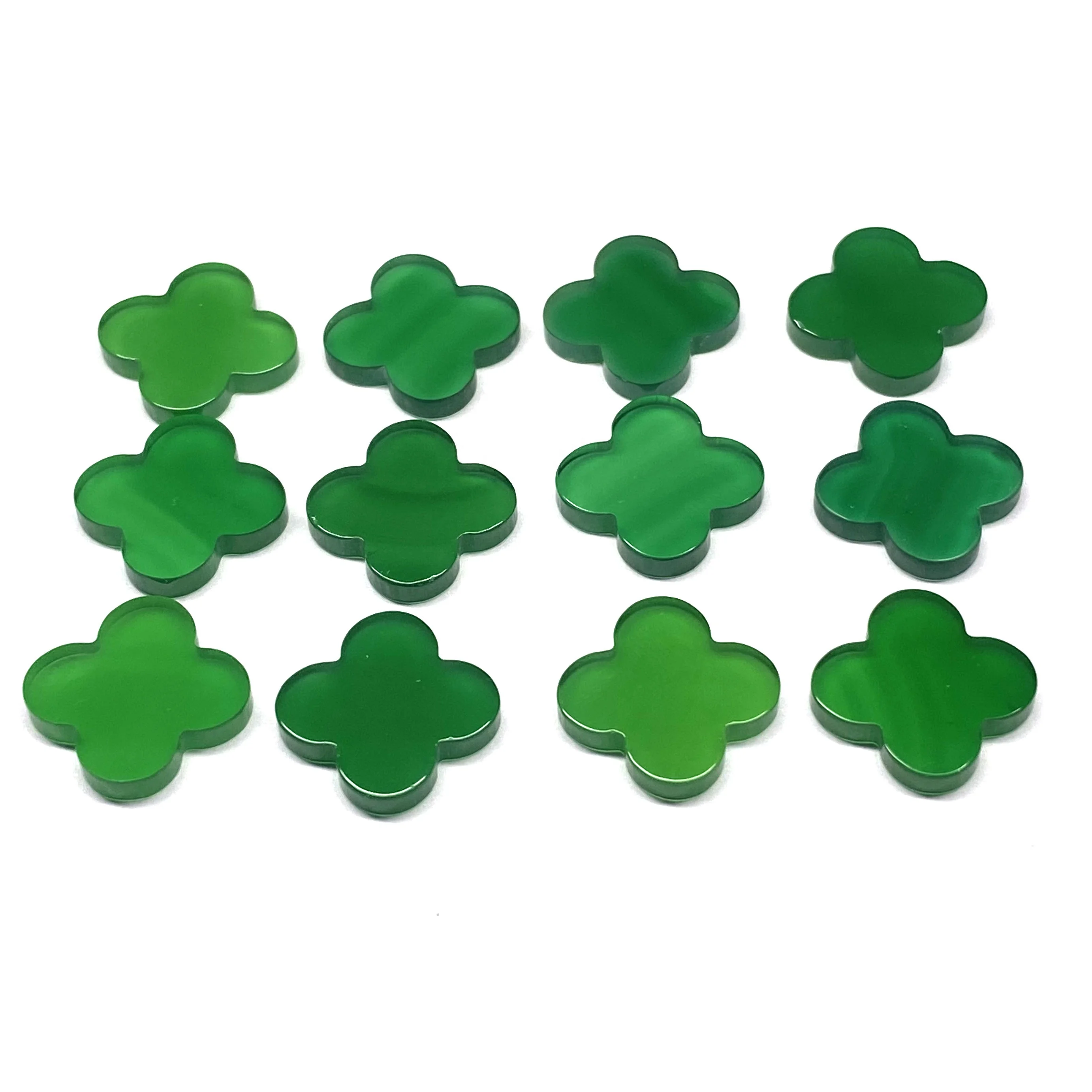 Wholesale Price Natural green agate clover stone clover jade for Jewelry Making