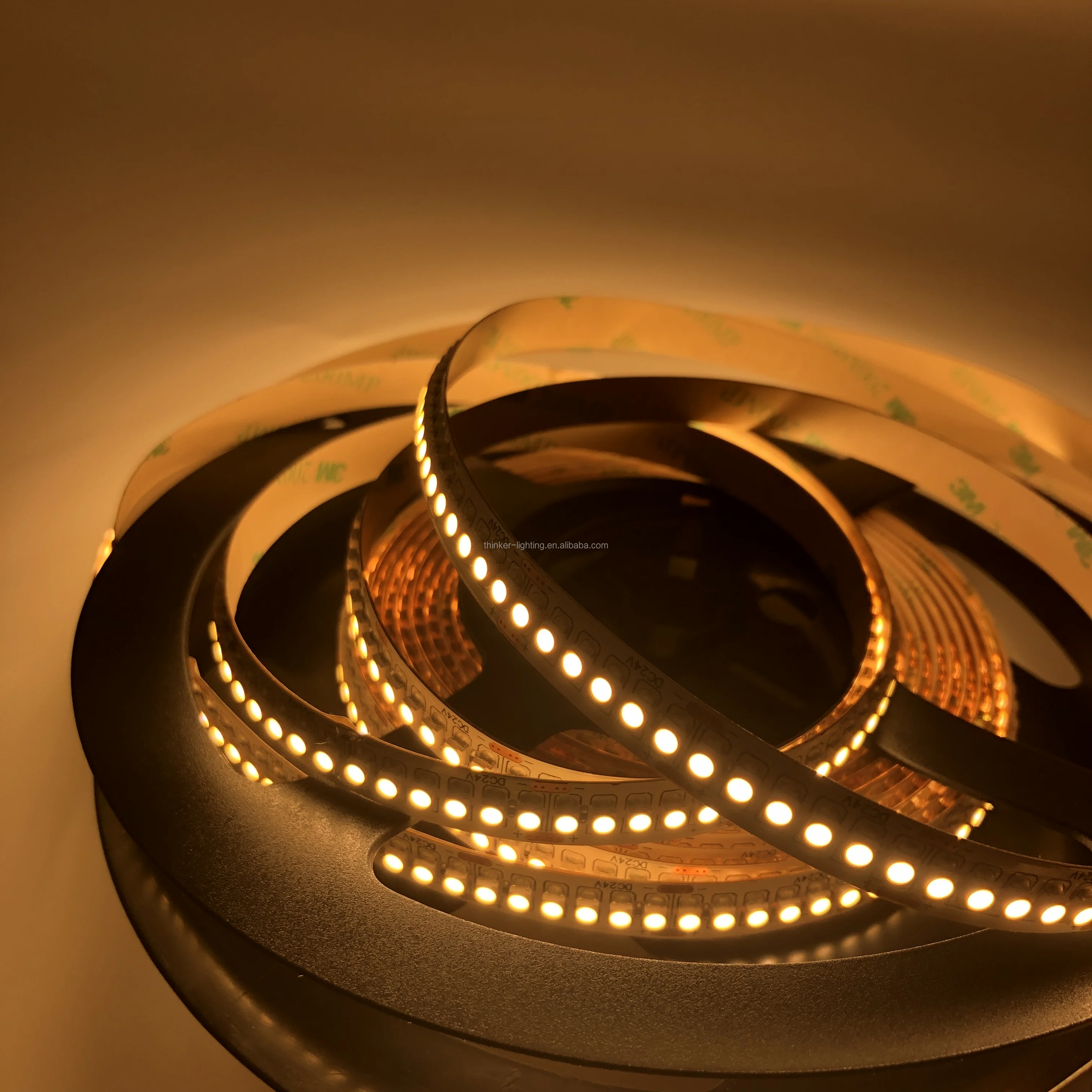 SMD3528 High Lumen LED Strip Light Hot Selling 10mm PCB DC24V 19.2W 5m/roll IP20 2700K