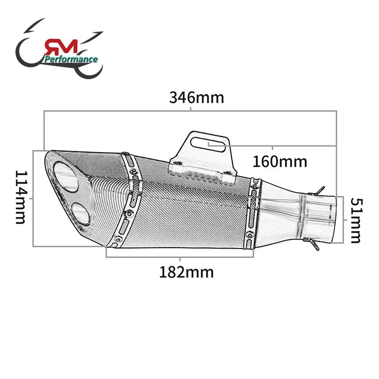 51MM Universal Motorcycle Exhaust Pipe Yoshimura R11 Modified Escape Moto For Z650 Z900 ER6N CBR1000RR YZF R1 R3 S1000RR Slip On