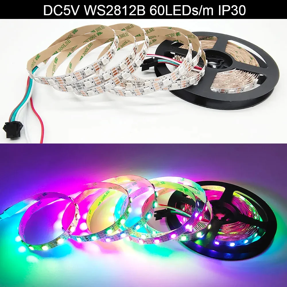 WS2812 RGB Addressable and Programmable LED Strip Light for DIY Projects