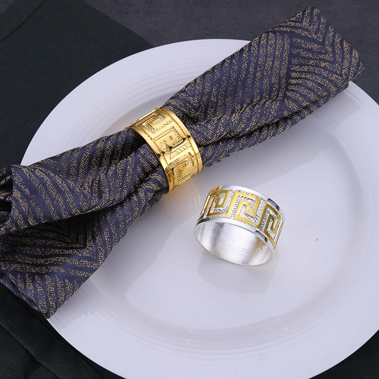 Luxury Gold Hotel Table Decorative Accessories Pearl Napkin Rings for Wedding