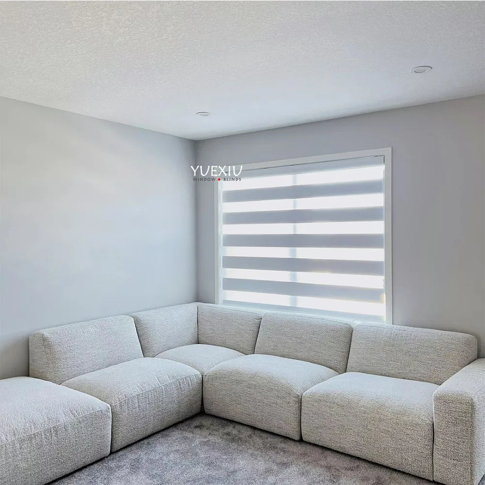 Electric Automatic Smart/Digital/Voice Control Motorized Cordless Zebra Blinds For Window