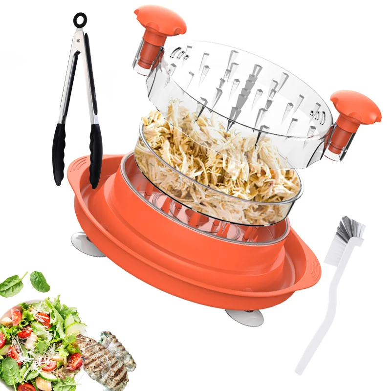 12' Large Meat Shredder Machine New Anti-Slip Chicken Shredder Tool Twist with Brush Upgrade Chicken Shredder