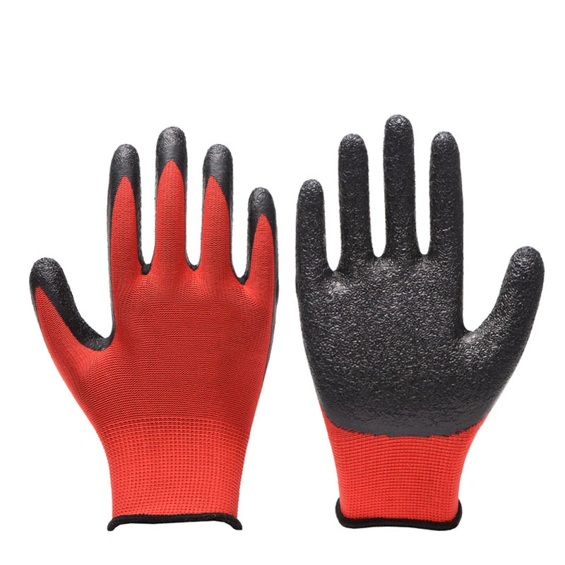 Latex wrinkle non-slip protective work gloves Dipped rubber gloves wear resistant comfortable gloves safety construction