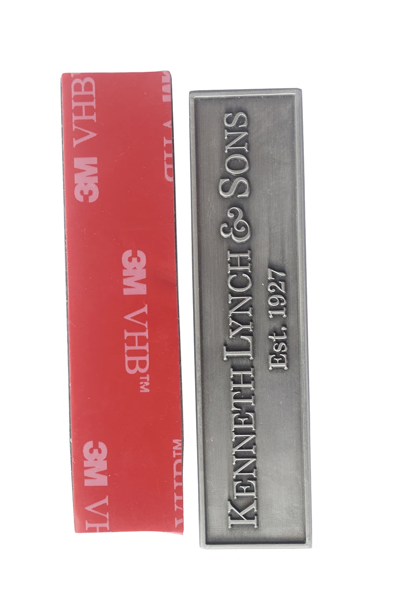 High Quality Zinc alloy custom sew metal logo label tag plate With glue on the back