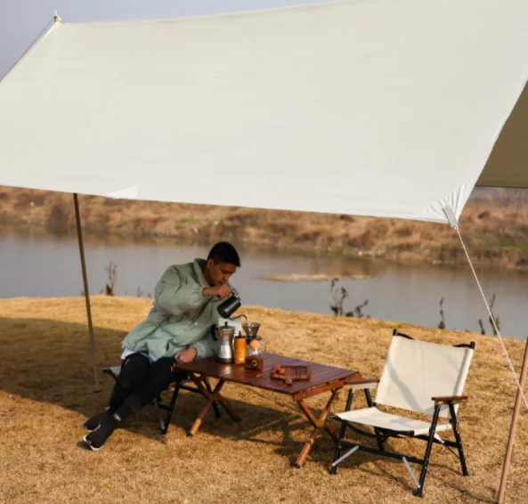 Portable Outdoor Beach Rain Essential Sunshade Awning Camping Four Corners Awning Tent