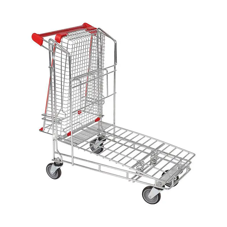 Flat Trolley Folded Cart Foldable Hand Platform Cart Movable Trolley Industrial Trolley Push Cart