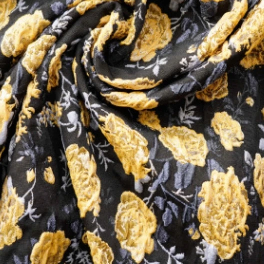 186GSM mix fabric brocade bubble flowers jacquard fabric for lady fashion dress
