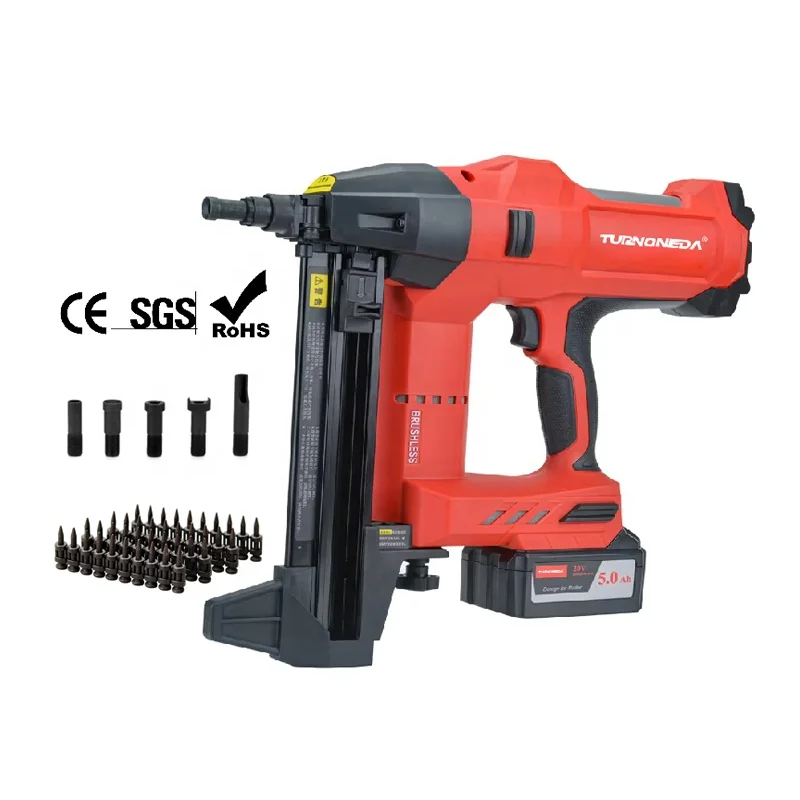 20V Cordless Electric Tool Lithium Battery Wireless Power Concrete Nailer Frame Steel Nailing Nail Gun Set For Wood And Metal