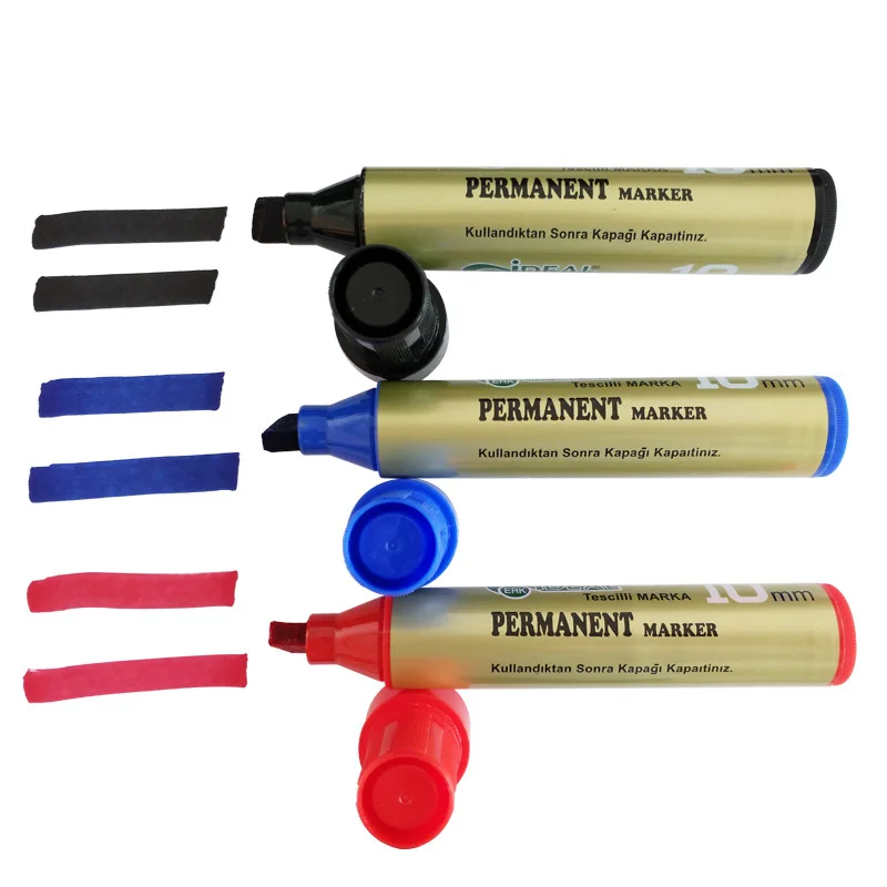 Jumbo chisel tip permanent indelible ink marker pen 3 colors ink marker pen with custom logo