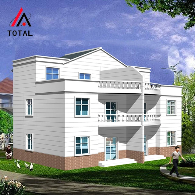 removable pre fab house villa luxury metal frame real estate villa