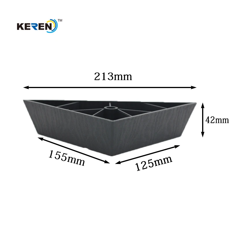 42mmH Wholesale Sofa Leg Triangle Furniture Feet Plastic Furniture Leg