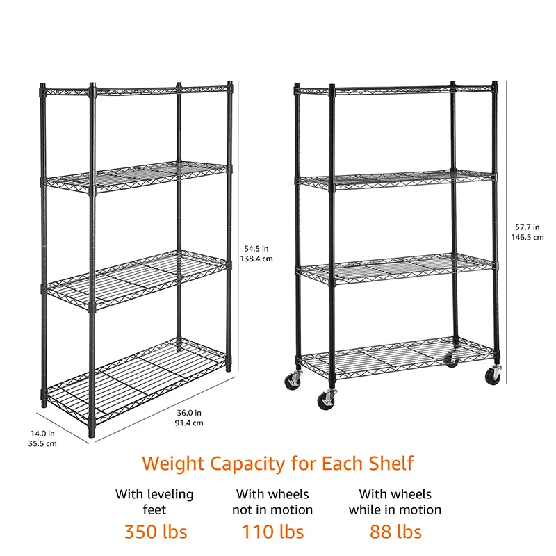 3 layer adjustable storage shelves heavy duty iron metal organizer rack  wire mesh storage rack with wheels