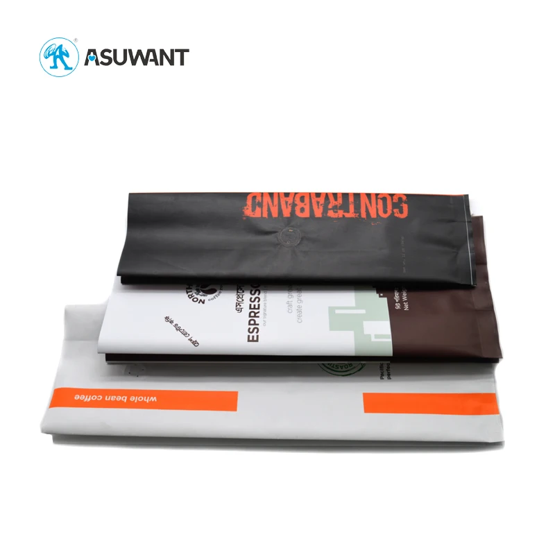 Custom printing flat bottom plastic aluminum foil coffee packaging bag with value