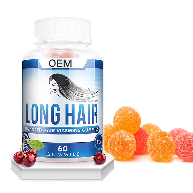 Hotselling Dietary Fiber Vitamin Heart shape Mix Berries Long Hair Vitamin growth Gummies