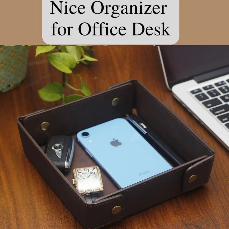 Luxury Storage Trays Decorative Jewelry Display Tray Seeding Shower Serving Trays Custom Leather Desk Organizer