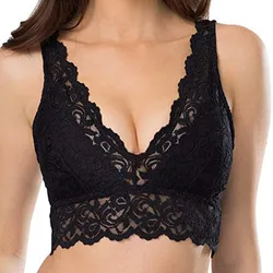 Hot Stylish Beauty Back Girls Padded Camisole Lace Bra 2021 Summer New Style Melanin Lingerie