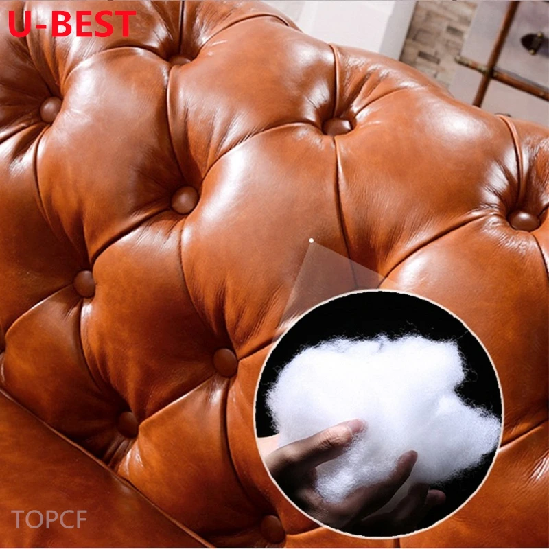 U-BEST Luxury Modular Modern Design Vintage Style Chesterfield Leather Lounge Sectional Sofa Set Furniture Living Room Sofas