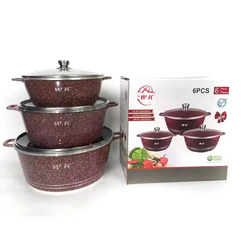 Home Kitchenware 6pcs Sets Soup Cooking Sauce Cooking Japandi 32-36-43cm Huge Steaming Soup Pot Casserole