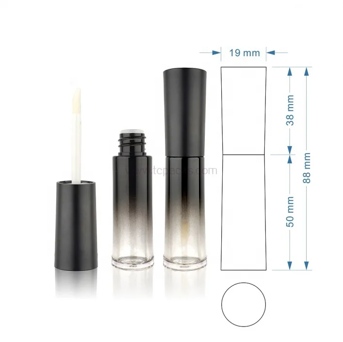 custom logo cosmetic wand tube packaging empty round shape lipgloss tube container with applicator