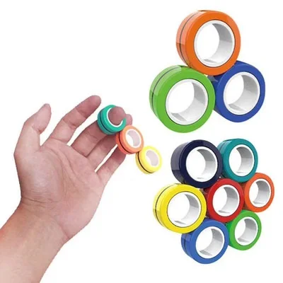 Finger Toy Magnetic Bracelet Ring Props Stress Relief Magnetic Fidget Rings Magnetic Rings Fidget Spinner