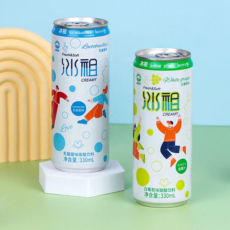 JIUR New Flavors 330ml whitegrape drink manufacturer carbonated drinks china can drinks for sale
