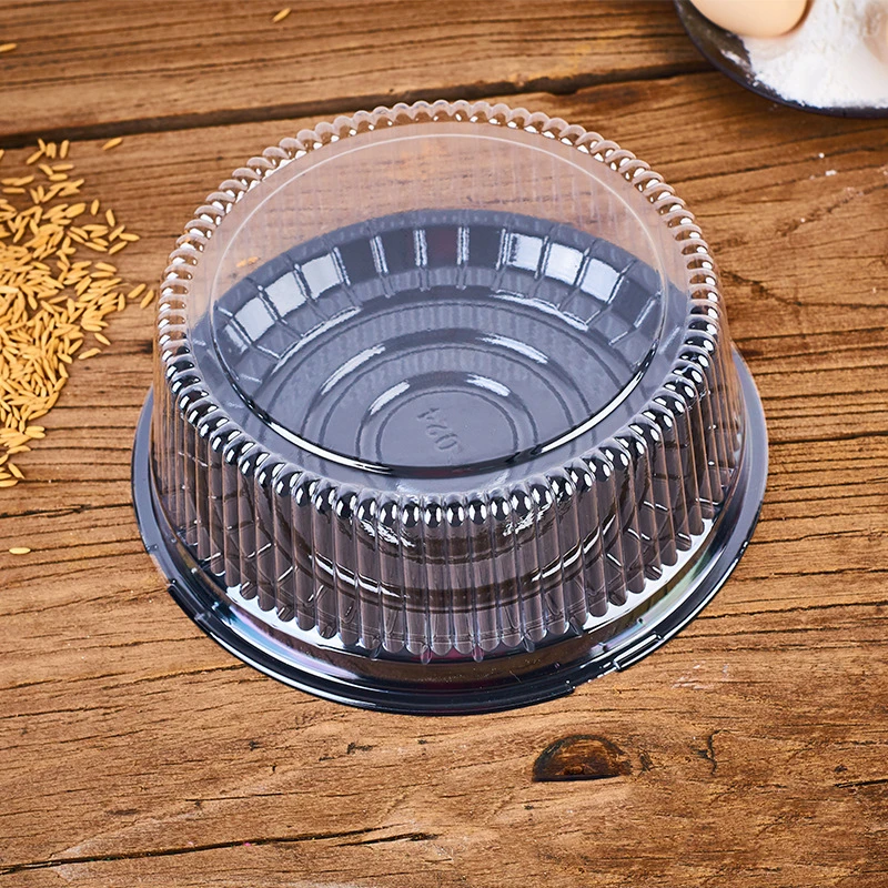 Cake Boxes Clear PET Food Containers Transparent Round Plastic Custom Takeaway Disposable 6 8 10 Inch Gift Packing CMYK Printing