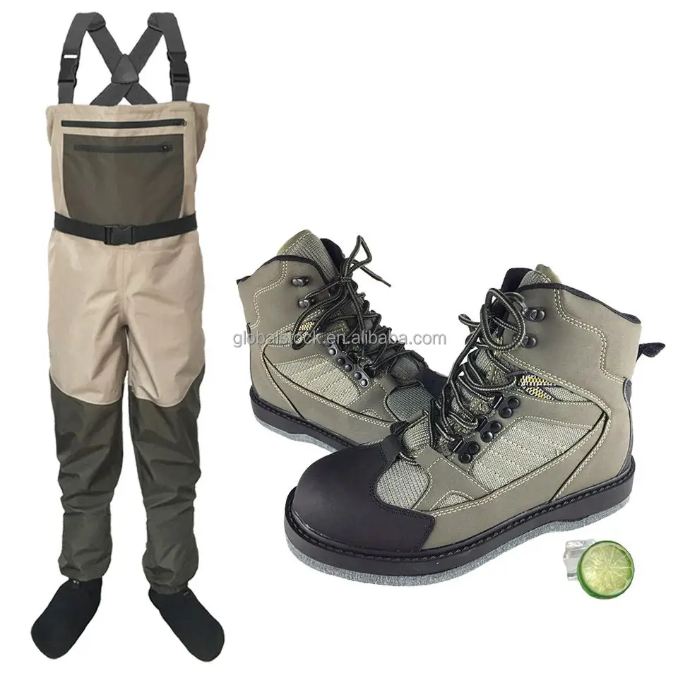 
Sports Waders Felt Sole Boots Hunting No-slip Fish Pants Aqua Sneakers Clothing Set Breathable Fly Fishing Wading Shoes and Pant 