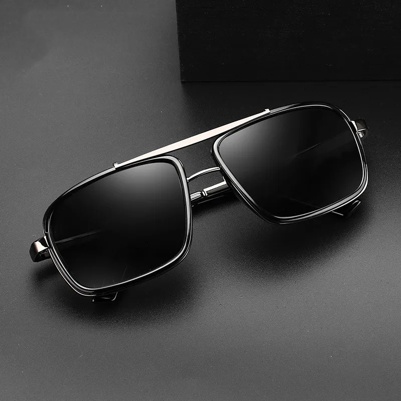 Manufactious Supply Custom Rectangular Pilot Polarized Mens Sunglasses With Wholesale Price