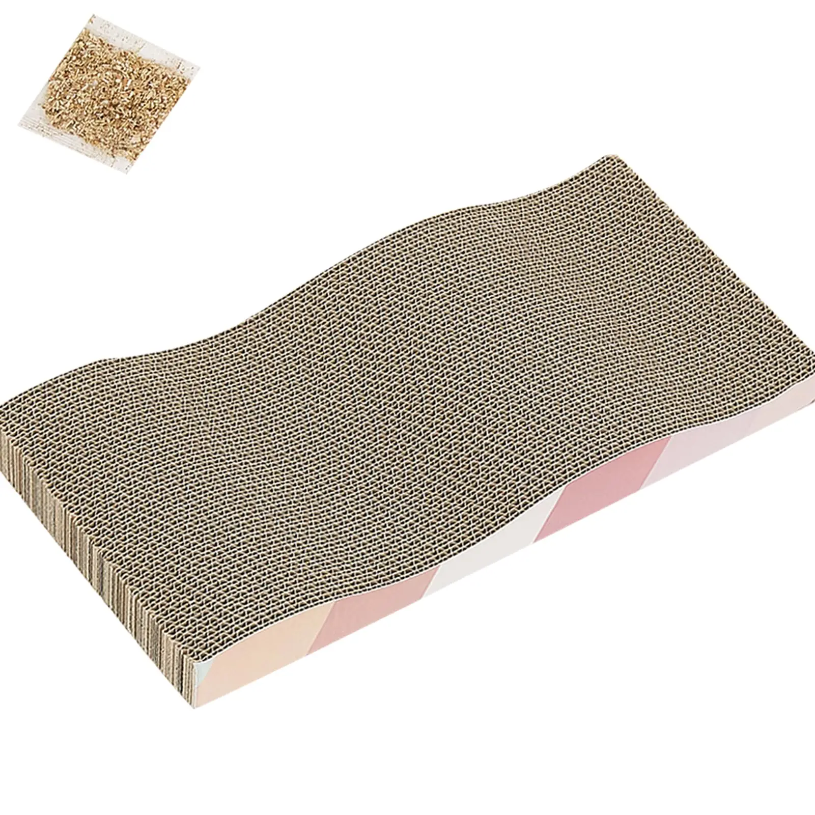 MEOW LOVE Factory Direct Custom More Convenient Cat Scratching Pink Wavy Basic Cat Scratching Board