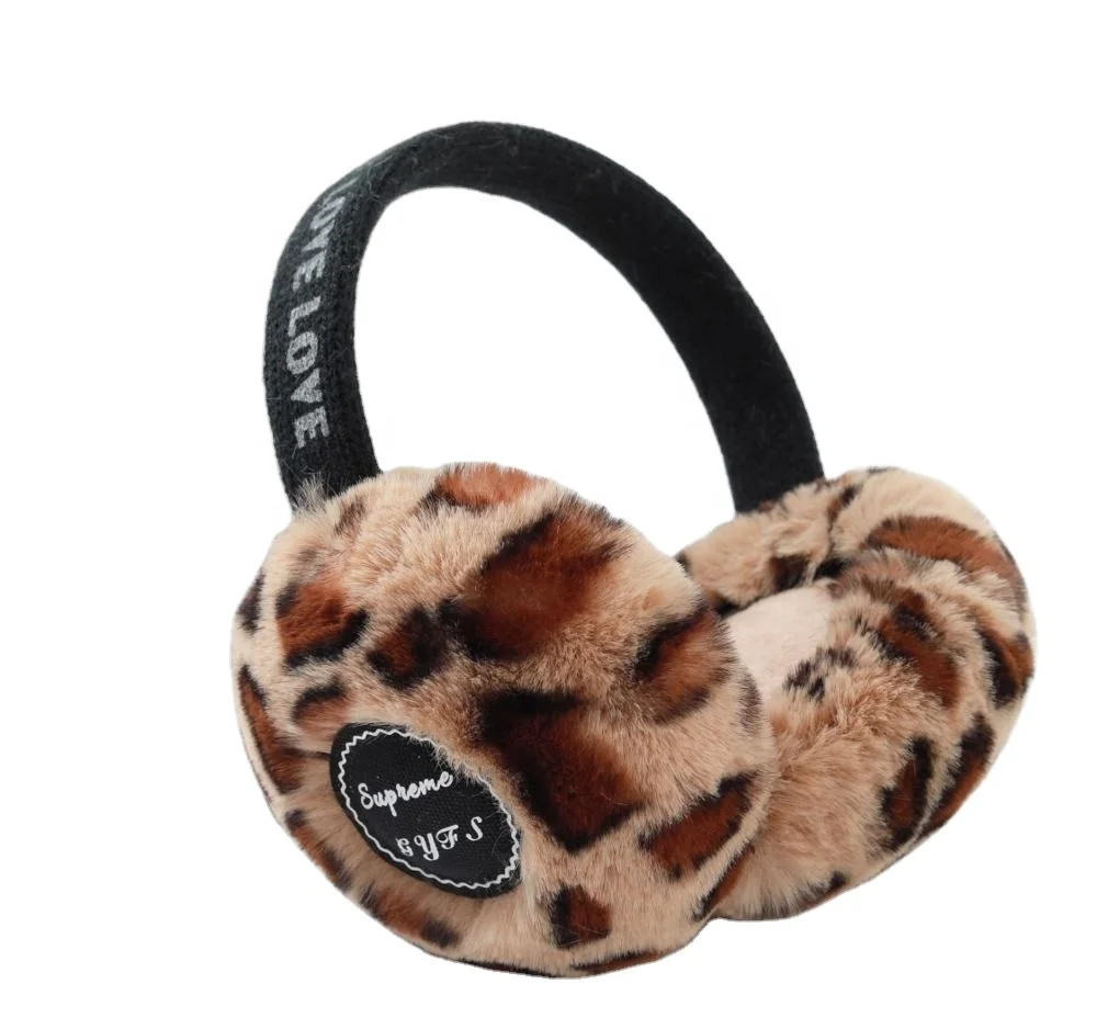 wholesales Winter leopard print fur wireless earmuff