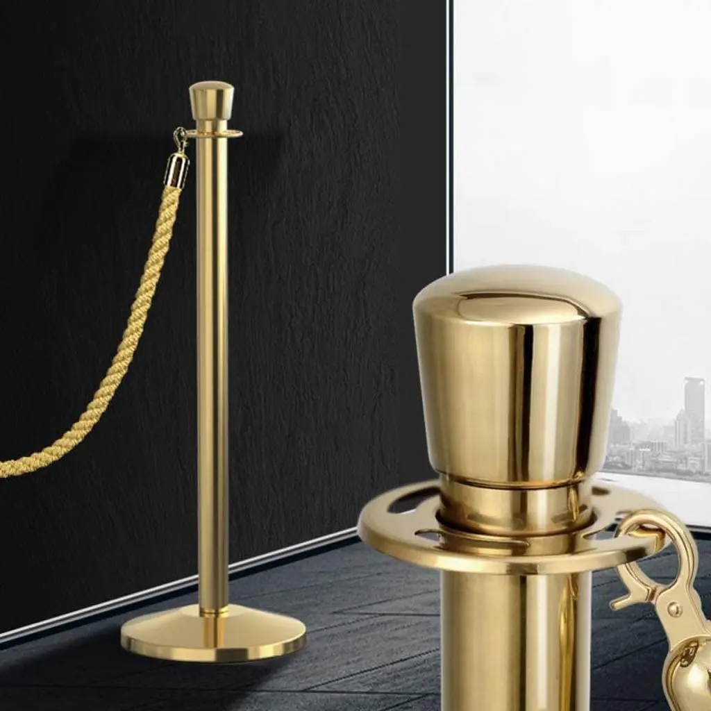 gold stand rope barrier with crown top for wedding santion post for red carpet