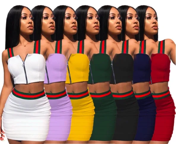 Оптовые продажи женские костюмы из двух предметов платье светящимся принтом для клубных и недоуздком Носите мини платья комплект 2 со штанами большой размер юбка GL601