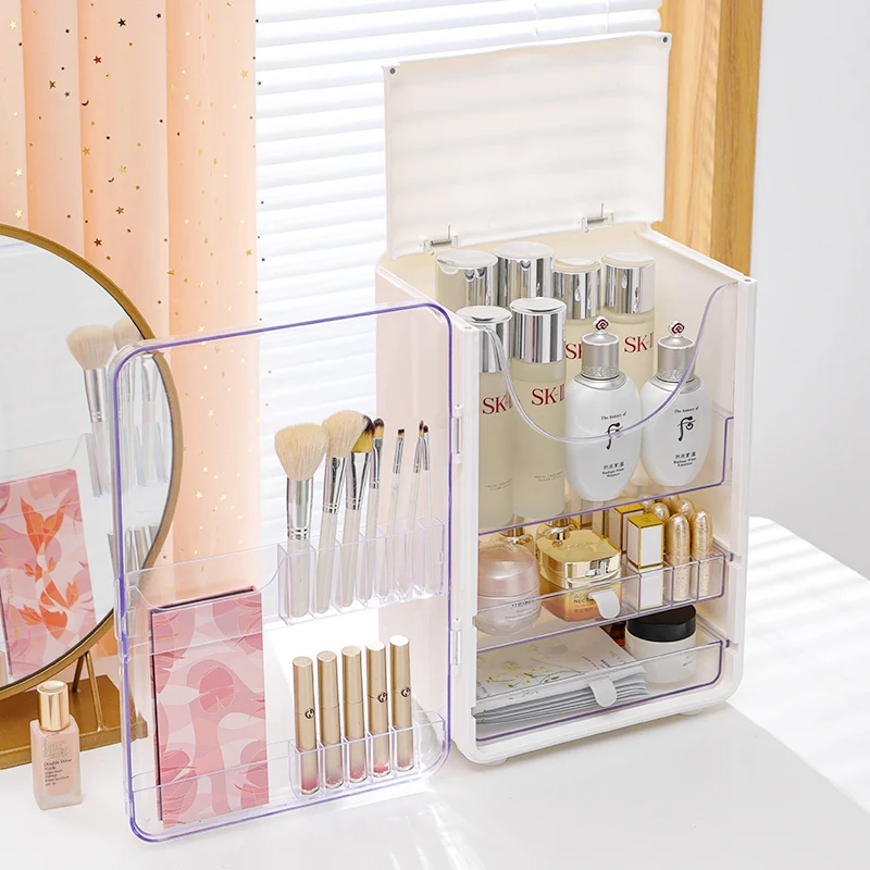 Plastic Makeup Storage Box Brush Lipstick Acrylic Storage Beauty Cosmetic Box For jewelry Makeup Organizer