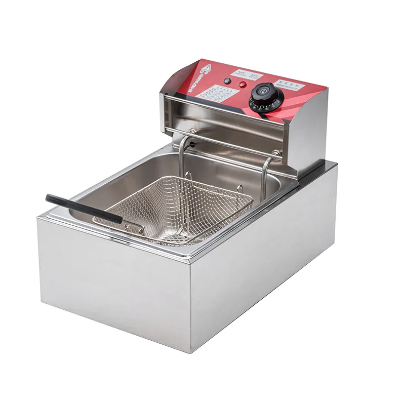 Electric Commercial Countertop Deep Fryer Stainless Steel 6L with 6 Lb. Fry Tank - 220V, 2500W Restaurant Equipment 6 L Leegin