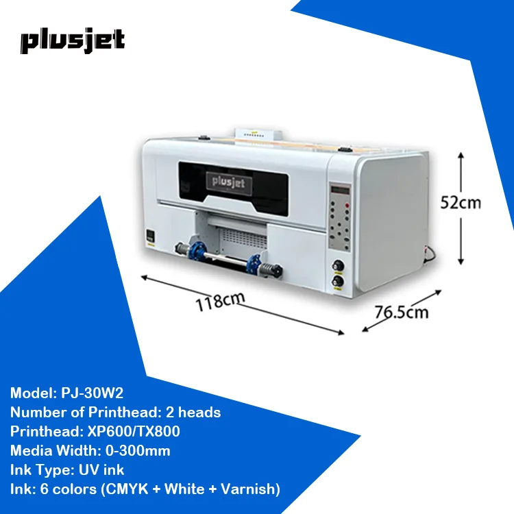 Процветная Печатающая машина Plusjet A3 30 см с УФ-принтером Epson DTF ламинацией XP600 TX800