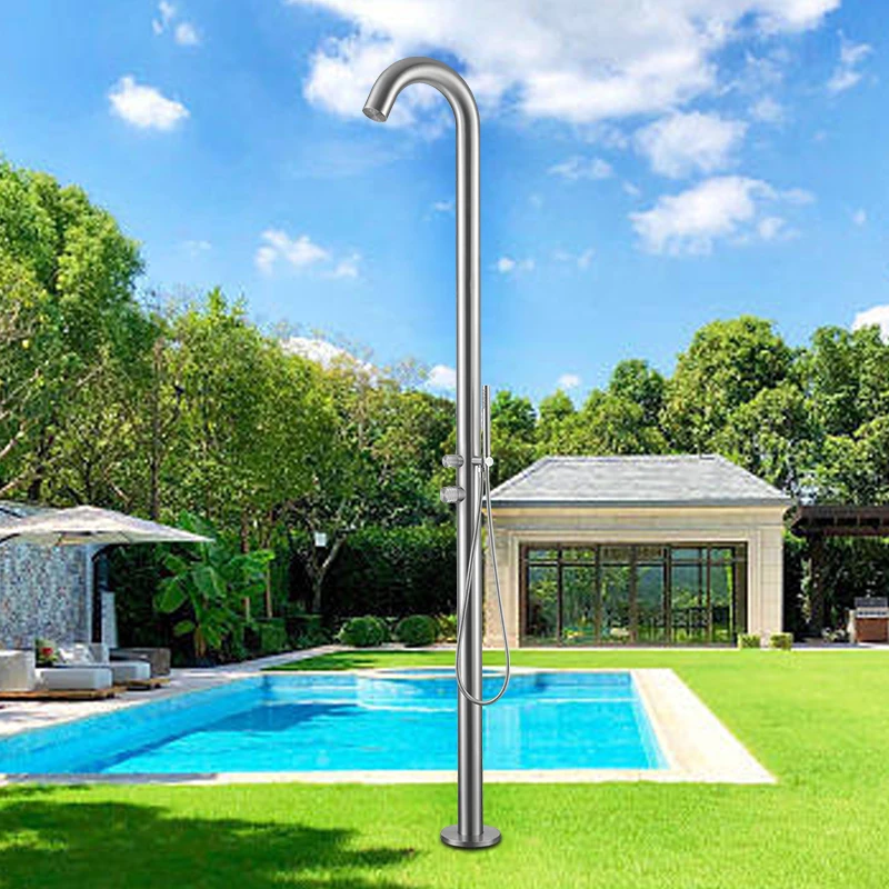 Aluminum alloy outdoor shower swimming pool family garden beach with shower head and foot shower