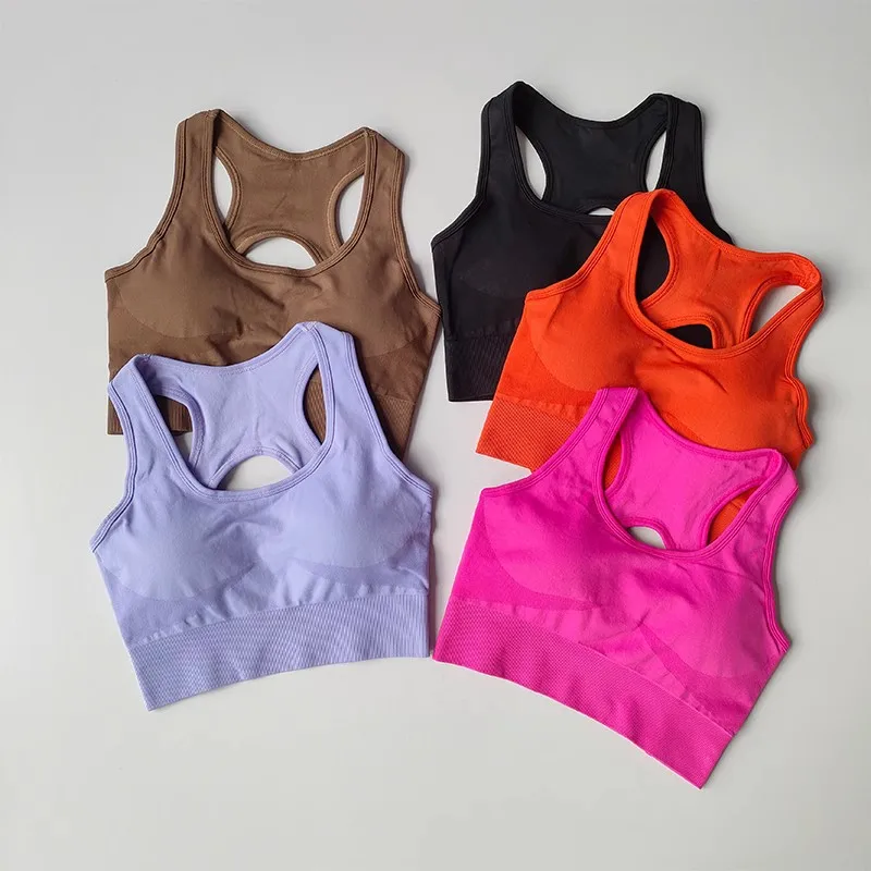 Woman Gym Sets 2 Piece Sport Bra Cross Back Seamless Yoga Set